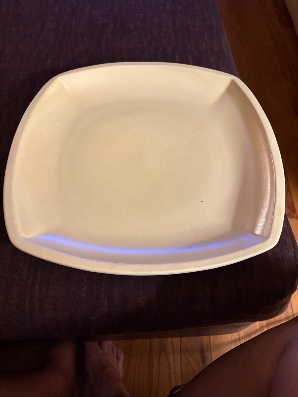 Cream Rectangular Platter from Haeger 12x12in